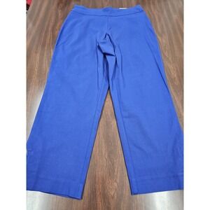 JM Collection Womens Pull On Dress Pants XS Jazzy Blue Straight Leg Stretch NWT